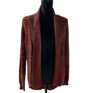 Ponsesa Open Front Cardigan in Rust Red size Medium